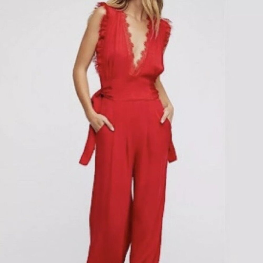 Free People Cem Eyelash Lace Jumpsuit